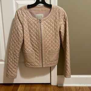 Butter soft pale pink leather jacket
